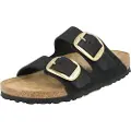 Birkenstock Birkenstocktil kvinder. 1023290 Arizona Big Buckle Lenb lædersandaler sort (40), Fast, Ingen, Casual