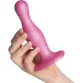 Strap-On-Me Curvy M - bølget, sugekop dildo (lyserød)