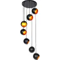 QAZQA Pendellampe sort med guld indvendig 7-lys - Crooked Cluster