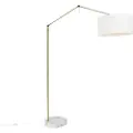 QAZQA Moderne gulvlampe guld med skærm hvid 50 cm justerbar - Editor