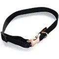 Heim hundehalsbånd med rosé-spænde, sort - 30-50 cm halsvidde, B 18 mm