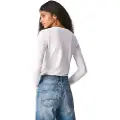 Pepe Jeans Pepe Jeanstil kvinder. PL505203 New Virginia Ls N T-shirt hvid (L), Casual, Bomuld, Lange ærmer
