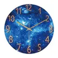 24hShop Vægur med smuk urskive -Blå stjernehimmel