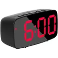 24hShop LED-vækkeur Arc med røde tal - Svart