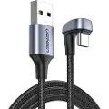 UGREEN Grønt USB-kabel med vinklet USB-C til hurtig opladning 3A 18W 1m