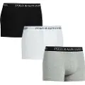 Ralph Lauren Polo Ralph Laurentil mænd. 714835885003 Pakke med 3 boxershorts 714835885003 grå, hvid, sort (XL), Afslappet, Bomuld, Elastin