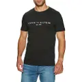 Tommy Hilfiger Tommy Hilfigertil mænd. MW0MW11465 T-shirt med sort logo (S), Casual, Elastin, Korte ærmer, Økologisk bomuld