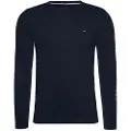 Tommy Hilfiger Tommy Hilfigertil mænd. MW0MW09096 Langærmet t-shirt med navy-logo (L), Casual, Bomuld, Lange ærmer, Bæredygtig, Blå