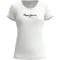 Pepe Jeans Pepe Jeanstil kvinder. PL505202 New Virginia Ss N T-shirt hvid (L), Casual, Bomuld, Korte ærmer
