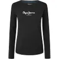 Pepe Jeans Pepe Jeanstil kvinder. PL505203 New Virginia Ls N T-shirt sort (XL), Casual, Bomuld, Lange ærmer
