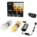 Twinkly Icicle - 190 App-Controlled Warm to Cool White LEDs. Clear Wire.