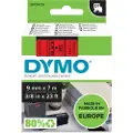 Dymo Tape D1 9mm Sort/rød