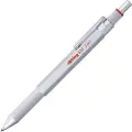 Rotring 600 3-i-1 Multifarve Pen og Mekanisk Blyant | Sort & Rød Kuglepensspidser | 1 Mekanisk Blyant Spids (0,5 mm) | Sølv skaft