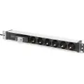Digitus Dn-95417 Strømforsyningsenhed (pdu) 6 Ac Stikkontakt(er) 0u/1u Sort, Sølv