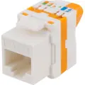 Deltaco MD-123 Cat6A Keystone jack toolless plastic white/orange