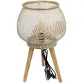 Home Decor Meral Bordlampe I Træ 33x33x51 Cm