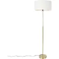 QAZQA Gulvlampe justerbar guld med skærm hvid 50 cm - Parte