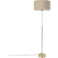 QAZQA Gulvlampe justerbar guld med lysebrun skærm 50 cm - Parte