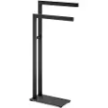 Zack Stående håndklædestativ LINEA 80 cm, dobbelt, sort, rustfrit stål,