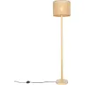 QAZQA Landlig gulvlampe træ med linnedskærm natur 32 cm - Mels