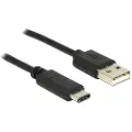 Pro USB-A <-> USB-C - 2m - Sort