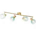 QAZQA Art Deco Spotlight guld med grønt glas 4-lys - Vidro