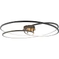 QAZQA Loftslampe sort 78 cm inkl. LED 3-trins dæmpbar - Rowin