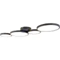 QAZQA Loftslampe sort inkl. LED 3-trins dæmpbar 4-lys - Lupolo