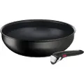 Tefal Wok INGENIO ECO RESIST L3979302 26 cm, med aftageligt håndtag, sort, aluminium, Tefal