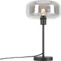 QAZQA Art Deco bordlampe sort med røgglas - Bizle