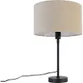 QAZQA Bordslampe sort Justerbar med Skærm Lys Brun 35 cm - Parte