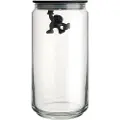 Alessi Køkken opbevaringskrukke GIANNI 1,4 l, sort låg, glas, Alessi