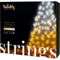 Twinkly Strings - 250 App-Controlled Warm to Cool White LEDs. 20 Meters. Black Wire.