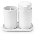 Brabantia Flydende sæbedispenser og tandbørstekop, sæt med 1 stk, hvid,