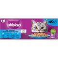 Whiskas 1+ Fish Selection i gelé vådfoder til katte multipack (85 g)