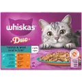 Whiskas 1+ Vådfoder - Duo - Surf & Turf i gelé - 12 x 85g
