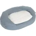 Zooplus Exclusive Hundeseng Memory oval, grå - L 72 x B 50 x H 20 cm