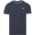Fred perry Fred Perrytil mænd. M1588 T-shirt M1588 Twin Tipped blå (L), Casual, Bomuld, Korte ærmer