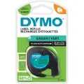 Dymo Letratag plastiktape | sort på grøn | 12mm x 4m rulle