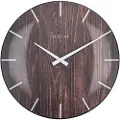 Nextime - Vægur Edge Wood Dome Diameter 35 cm - Brun - Vægure og bordure - - Homeroom