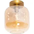 QAZQA Smart loftlampe messing og ravfarvet glas inkl. WiFi G95 - Zuzanna