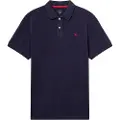 Hackett London Hackett Londontil mænd. HM562363 Navy slim fit piqué polo shirt (M), Casual, Bomuld, Korte ærmer, Blå