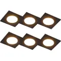 QAZQA Sæt med 6 indbyggede spots sorte inkl. LED 3-trins dæmpbar IP65 - Simply