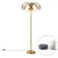QAZQA Smart gulvlampe guld 156 cm inkl. 2 Wifi G95 - Botanica