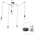 QAZQA Smart pendellampe sort 5-lys inkl. Wifi G95 - Cava