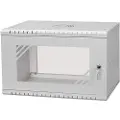 Direktronik Wall Rack 19" 6u 35cm Glass Door Grey