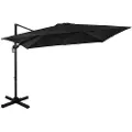 Vonroc Premium Hængeparasol Pisogne 300x300cm | Aluminium | 360° | Inkl krydsfod og overtræk - vierkantet | Sort