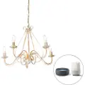 QAZQA Smart lysekrone hvid 5-lys inkl. Wifi B35 - Giuseppe