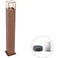 QAZQA Smart stående udendørslampe rustbrun 70 cm inkl. Wifi P45 - Danmark