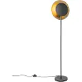 QAZQA Art Deco gulvlampe sort med guld - Emilienne